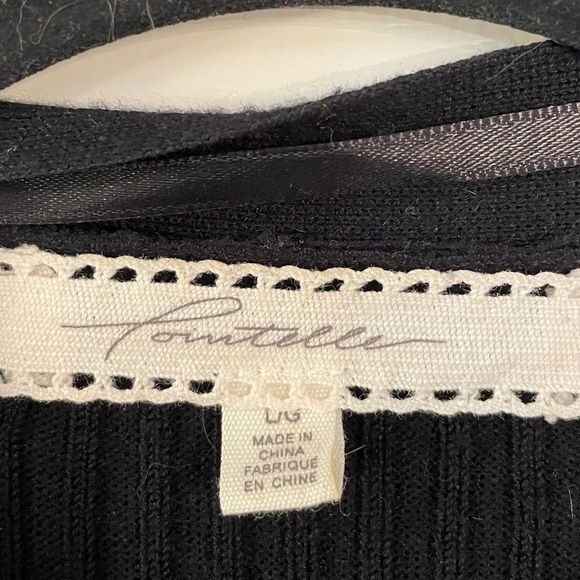 Pointelle Size Large Black Cardigan - Picture 4 of 6